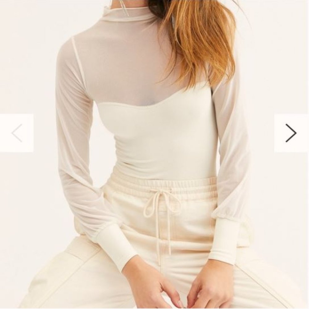 NWOT Free People Light Up Layering Top (Ivory, XS/S)